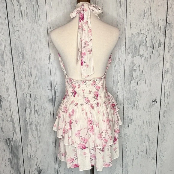 LoveShackFancy Deanna Halter Dress Warm Pink Cloud XL - Picture 3 of 7